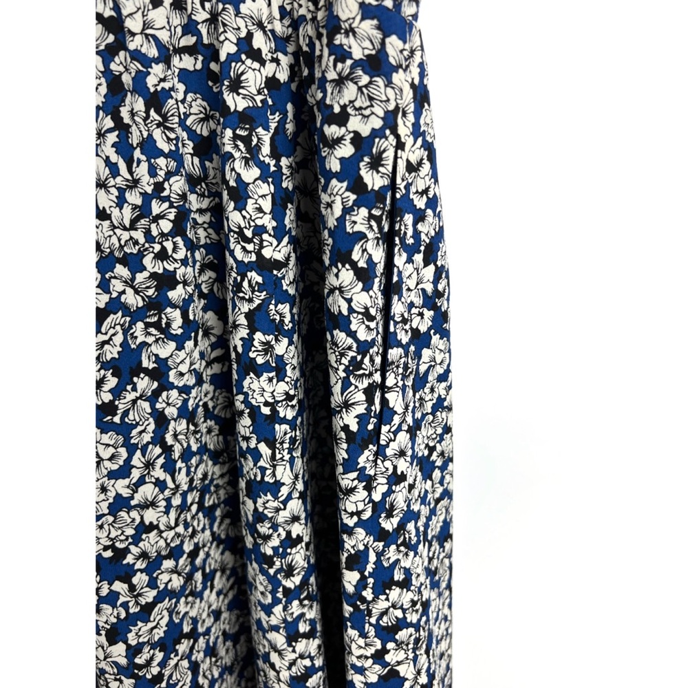 J. Crew Blue Floral Print Spaghetti Strap Mini-Length Casual Dress Sz: 4 - Picture 6 of 11